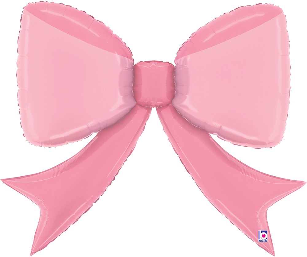 Шар (14''/36 см) Мини-фигура, Бант, Розовый, 1 шт.