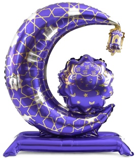 Шар 3D (31''/79 см) Фигура на подставке, Сказки Востока, Полумесяц, 1 шт. в уп.