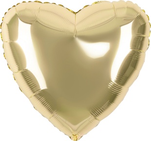 Шар (18''/46 см) Сердце, Светлое золото, 1 шт.