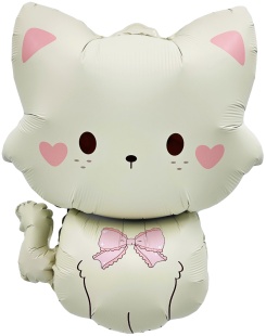 Шар (28''/71 см) Фигура, Кошечка с бантиком, 1 шт.