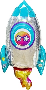 Шар (29''/74 см) Фигура, Космическая ракета, Голография, 1 шт.
