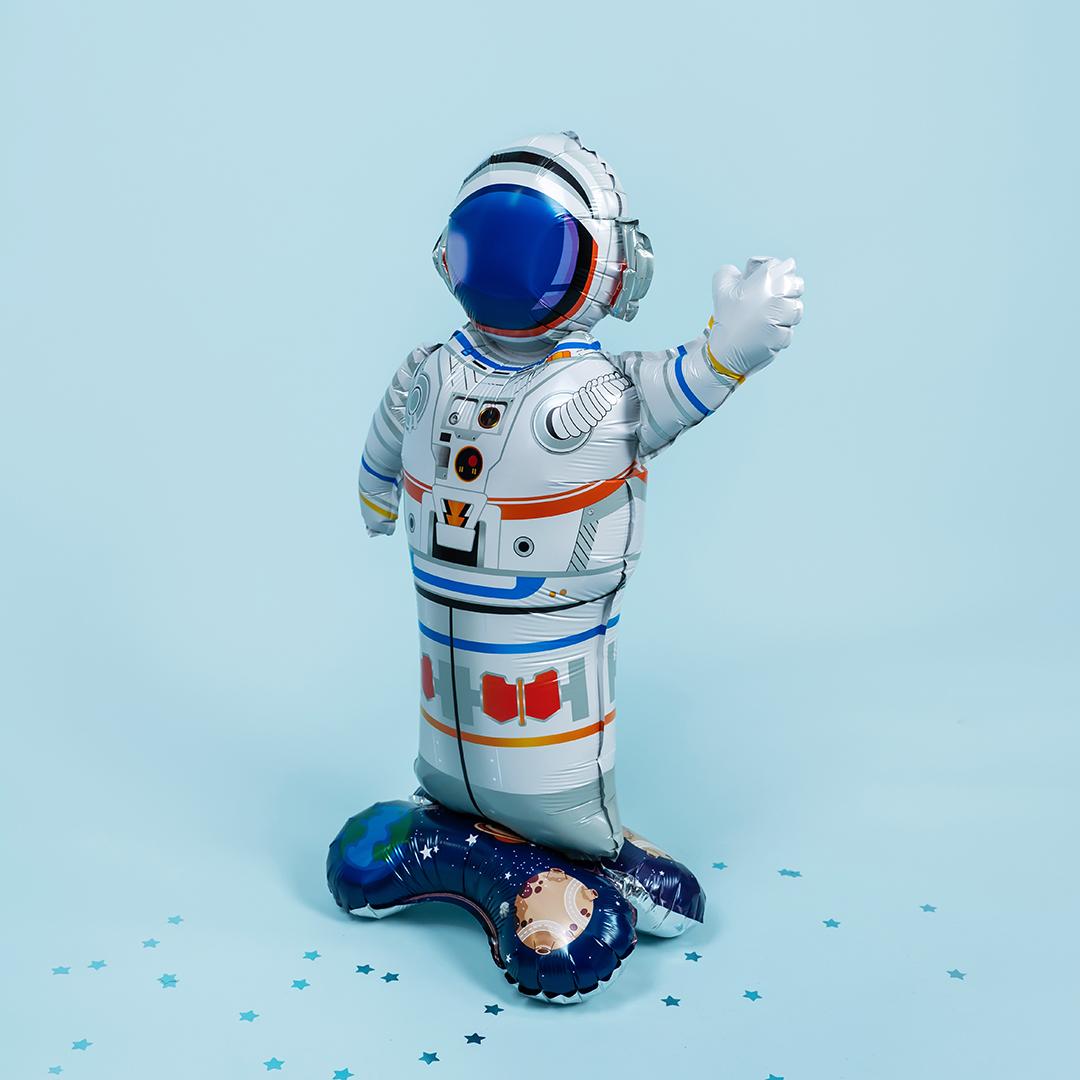 Шар 3D (35''/89 см) Фигура на подставке, Космонавт, 1 шт.