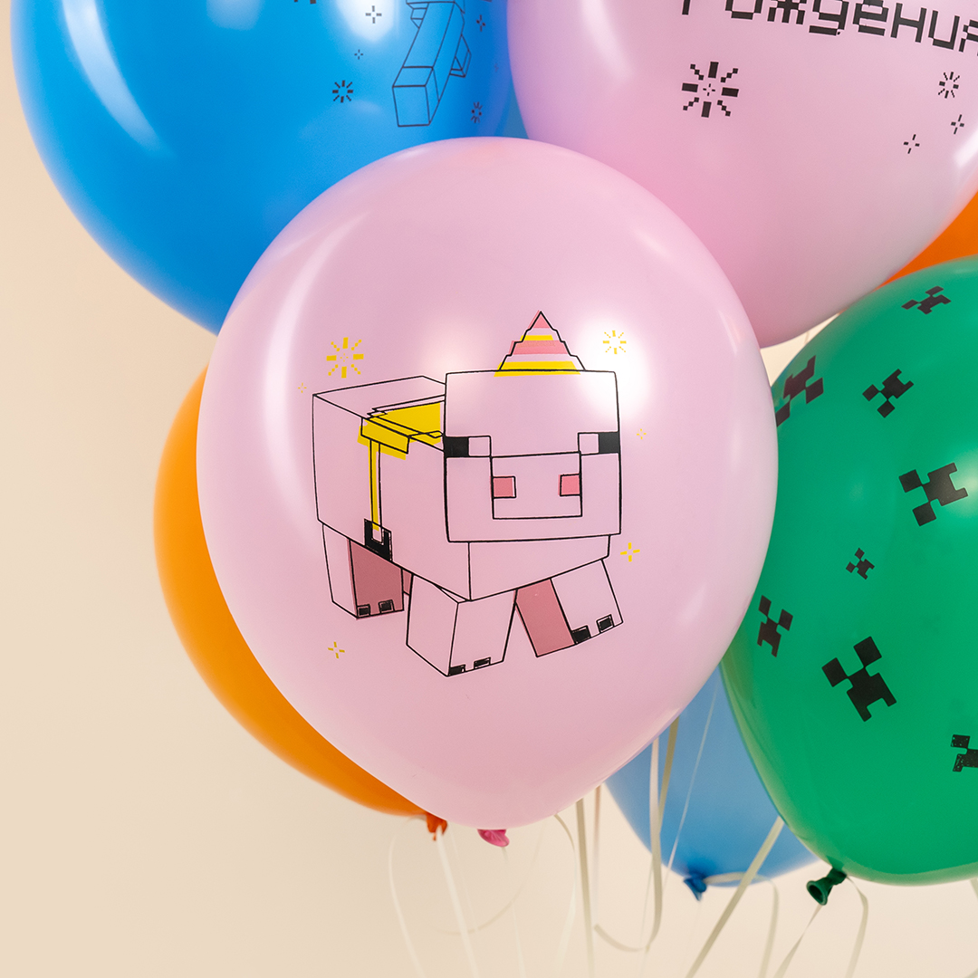 Шар (12''/30 см) С Днем Рождения! Пиксельный Герой, Ассорти, пастель, 2 ст, 25 шт.