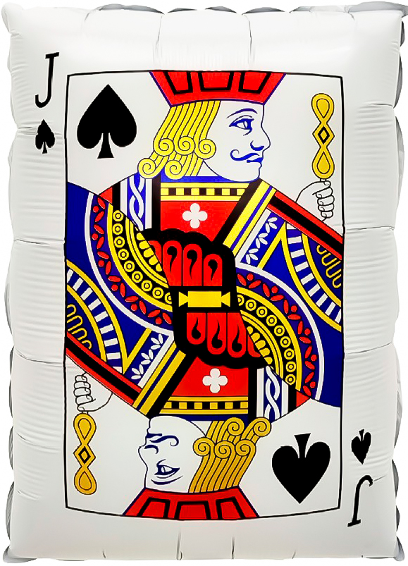 Шар (22''/56 см) Фигура, Покер, Карта Валет Пик, 1 шт. в уп. (цв.этик.)