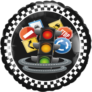 Шар (18''/46 см) Круг, Дорожные знаки, 1 шт.