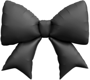 Шар (39''/99 см) Фигура, Бант, Черный, Сатин, 1 шт. в уп.