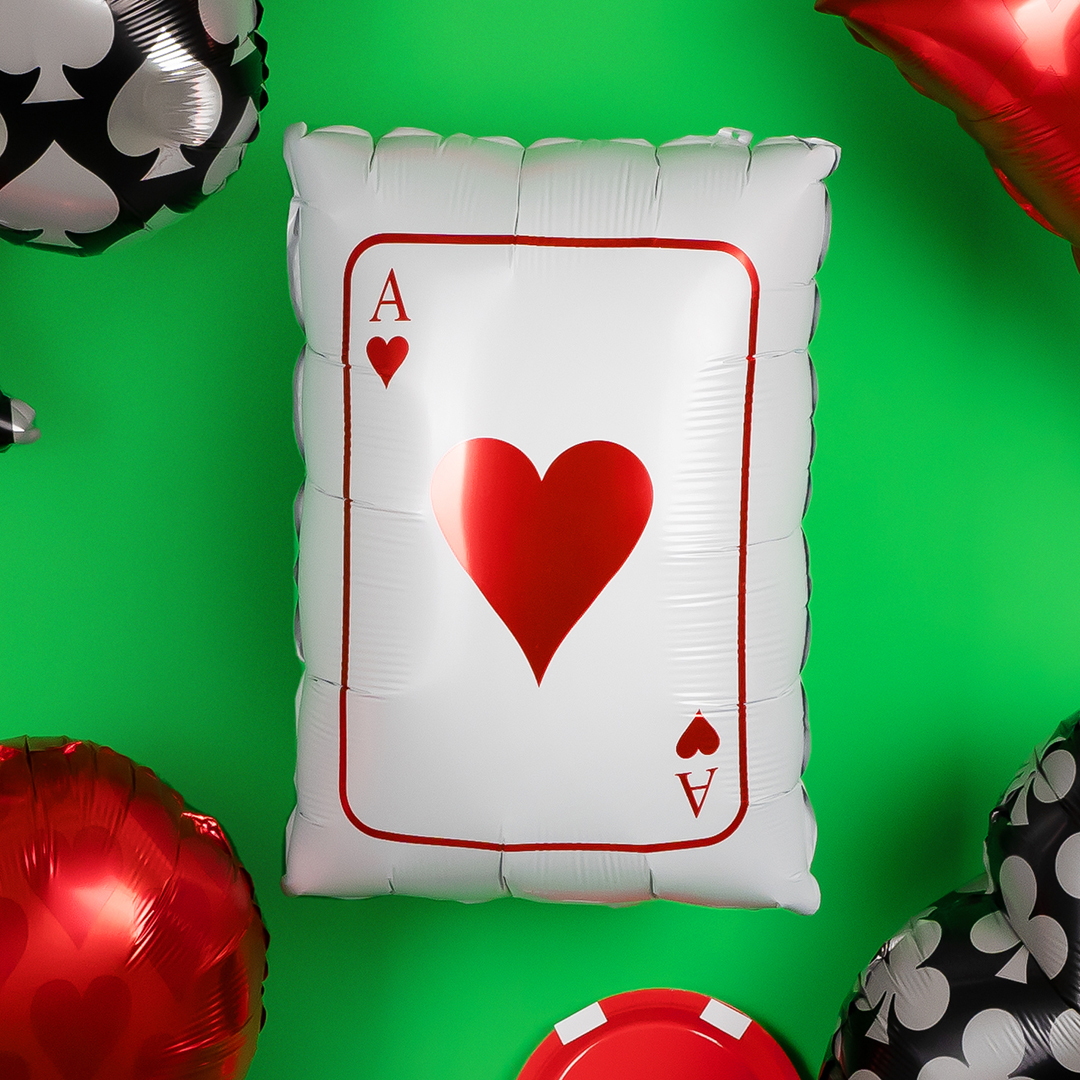 Шар (22''/56 см) Фигура, Покер, Карта Туз Червей, 1 шт. в уп.