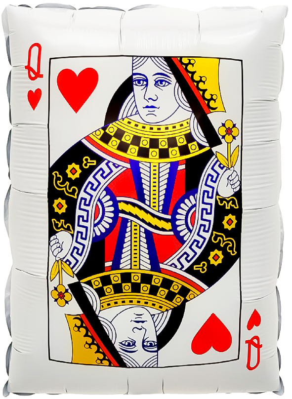 Шар (22''/56 см) Фигура, Покер, Карта Дама Червей, 1 шт. в уп. (цв.этик.)